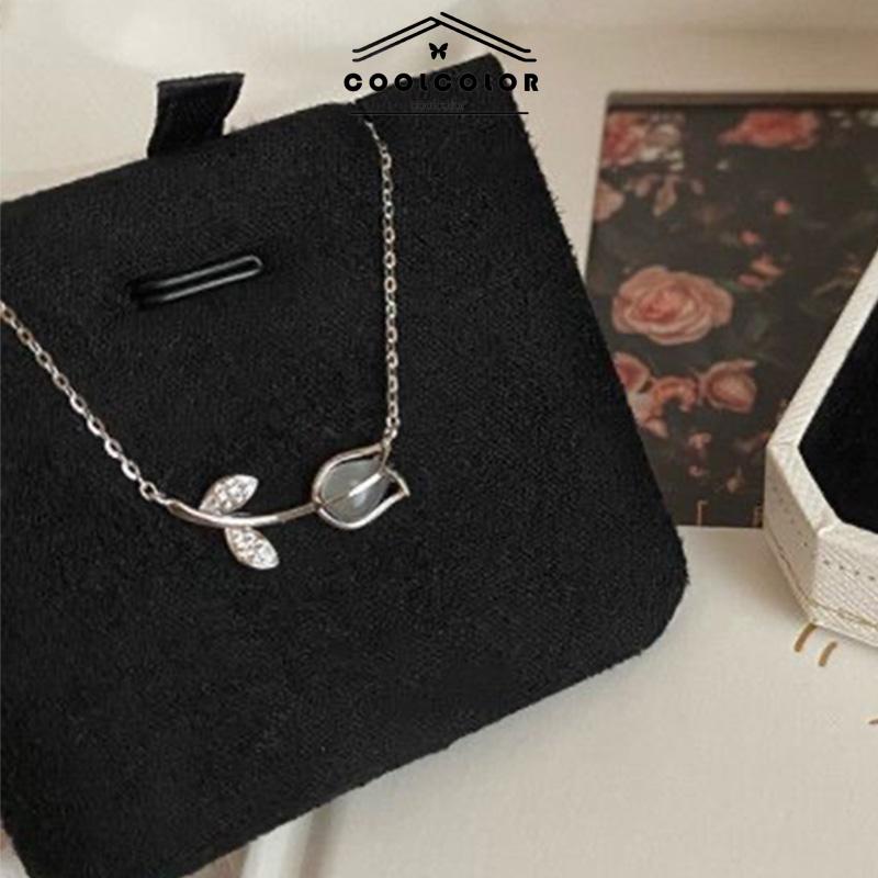 COD❤️Kalung Choker Liontin Bunga Mawar Gaya Korea Untuk Wanita  Anti Karat Dan Anti Luntur Murah Fashion Wanita Sederhana Aksesoris Perhiasan Hadiah Ulang Tahun