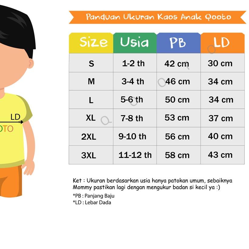 Rotebox Kaos Polos Distro Anak Laki Laki Umur 1-12 Tahun