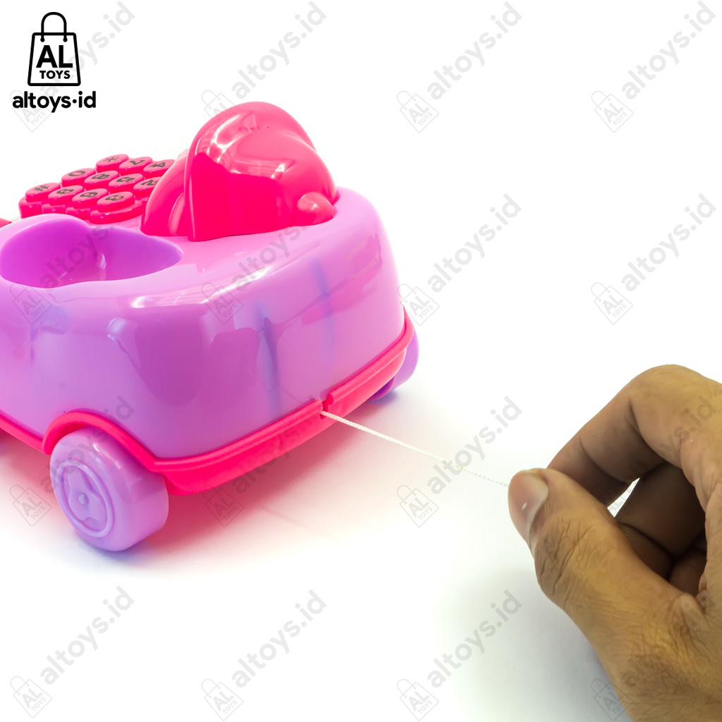 Mainan Mobil Tarik Telephone Berjalan Dan Berbunyi Kring Mainan Teether Rattle Telephone Kerincingan LT119