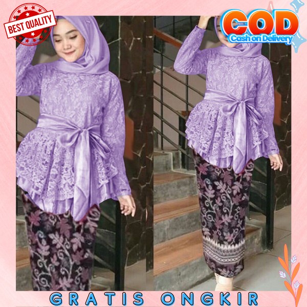 Kby Wisuda Graduation 2023 Stelan Kabaya Wanitaa Muslim Set Kebayak Lengan Panjang Baju Kebaya Wanit