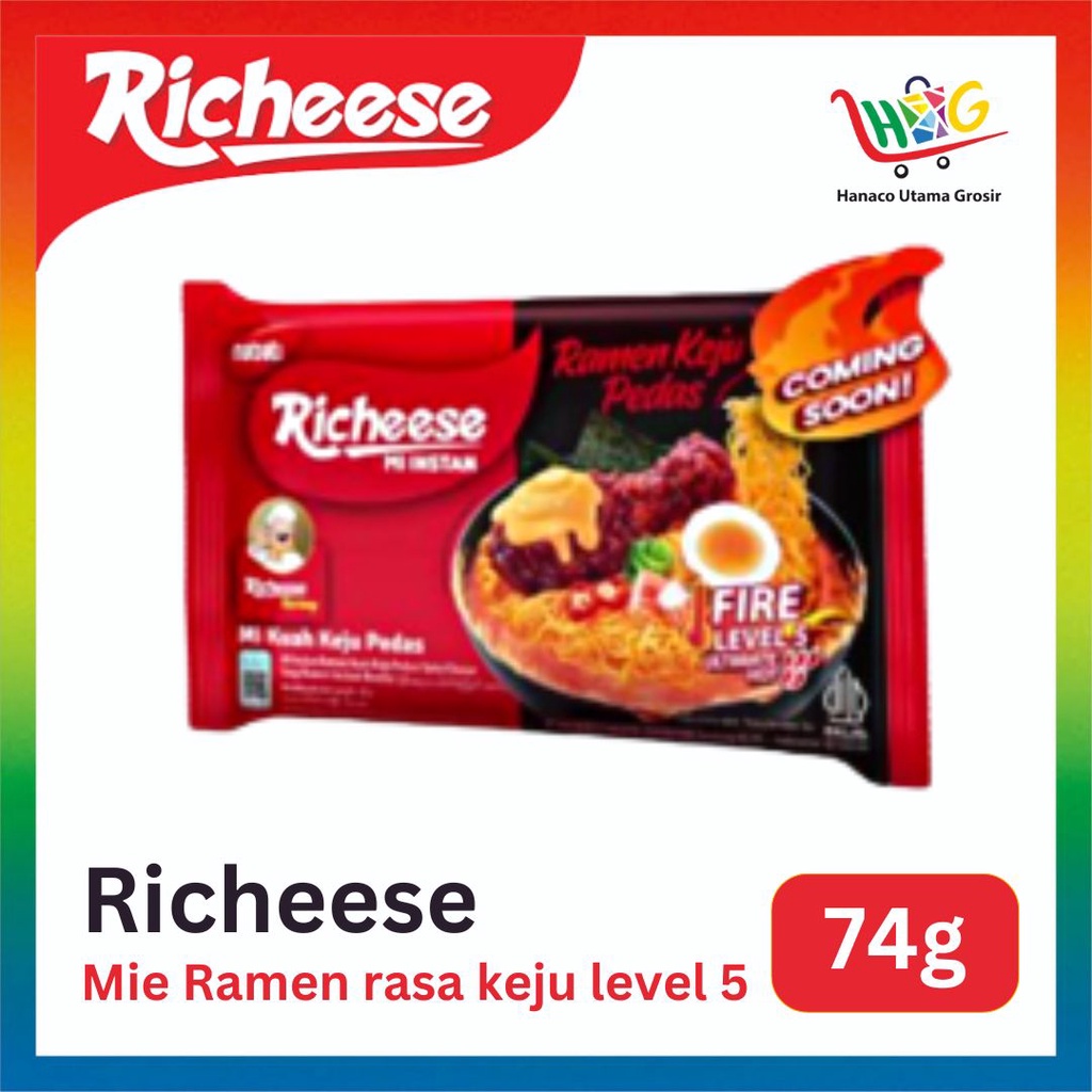 Richeese Mie Instan Goreng &amp; Ramen Pedas Level 0, 3, &amp; 5