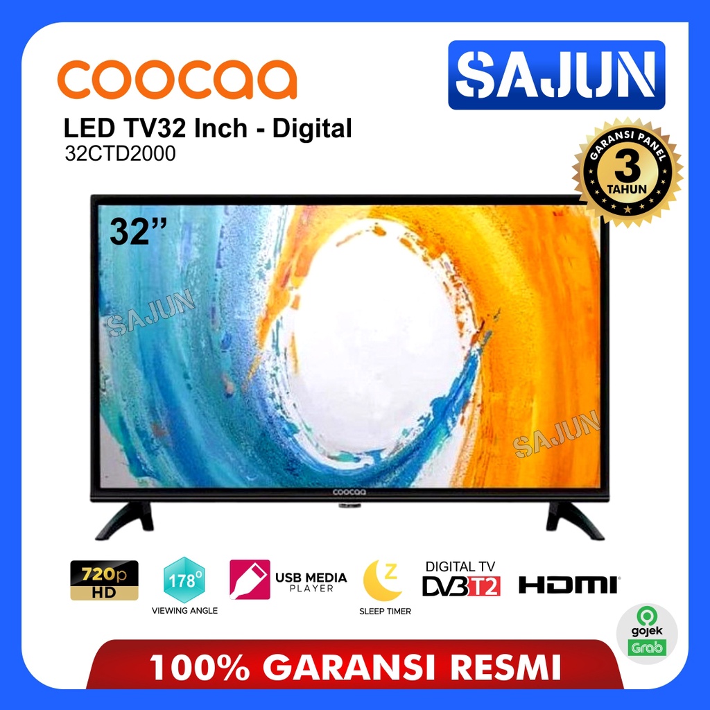 Coocaa 32 Inch LED TV Digital TV 32CTD2000 USB Movie HDMI DVBT2