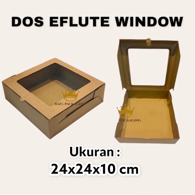 

RATU | Dos EFLUTE TEBAL WINDOW 24x10CM Souvenir Karton Kardus Box Kue Hampers Eflute Jendela Tinggi 10CM