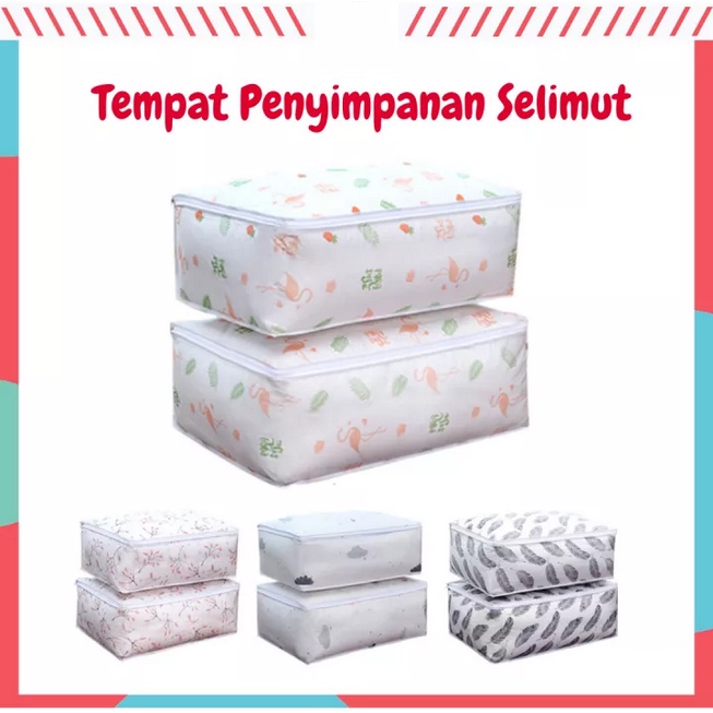 Tempat Bed Cover Tempat Pakaian Storage Bag Kantong Penyimpanan Bed Cover Selimut Baju Serbaguna Waterproof Type Lebar