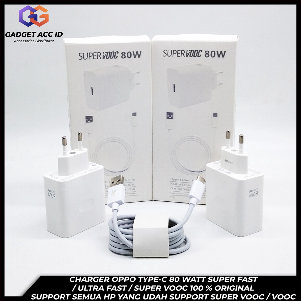 Charger Oppo 80W  ULTRA FAST / Super Fast Charging / Super VOOC / VOOC / Dart Original 100%