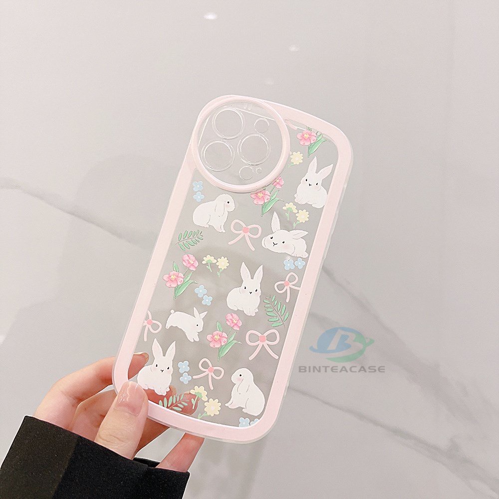 Casing TPU Redmi Note 11S 11 Pro 10C 10A 9C 9T 9A 10 5G 10S 9 8 8 Pro 7 Poco M3 X3 Pro NFC Motif Kelinci Pink