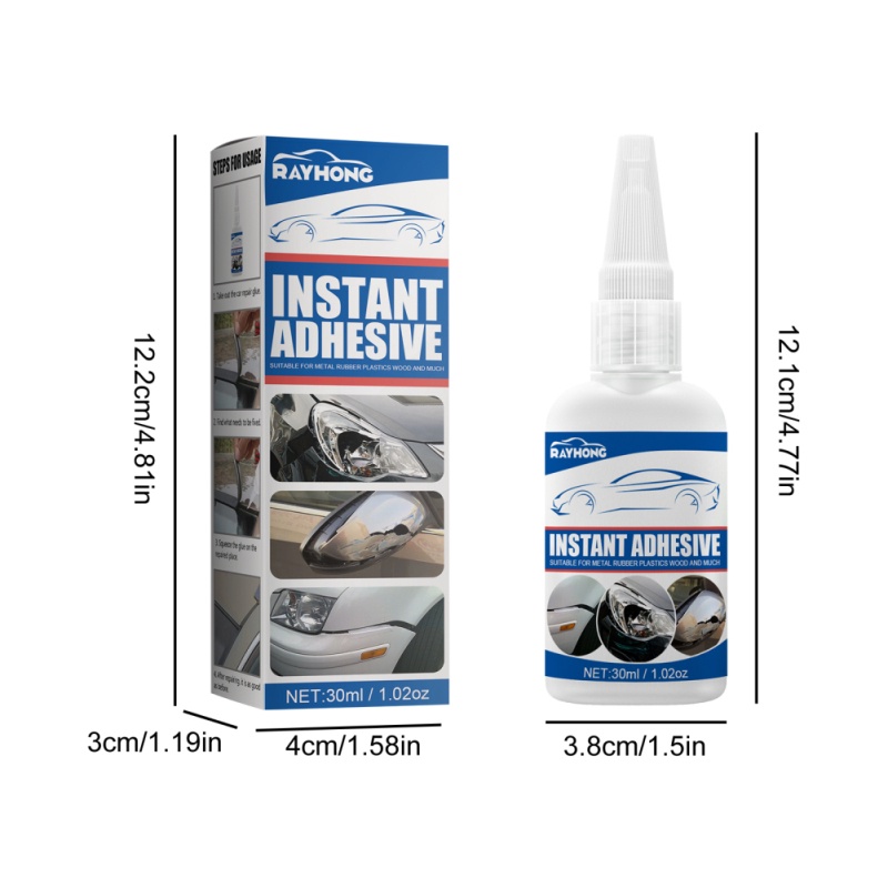 ღ 30Ml Perbaikan Lem Instan Perekat Super Sealant Viskositas Auto Window Kacamata Perbaikan Alat Kaca Depan Seal Strip Ban retak Perbaikan Aksesoris