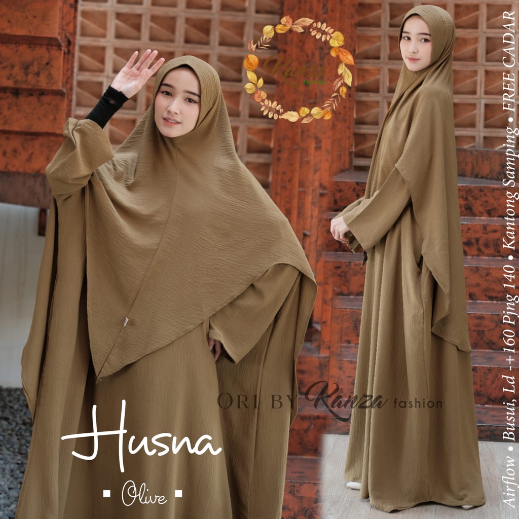 GAMIS SYARI EXCLUSIVE WANITA MUSLIMAH || HUSNA SYARI BY KHANZA HIJAB || GAMIS SYARI BAHAN AIRFLOW PR