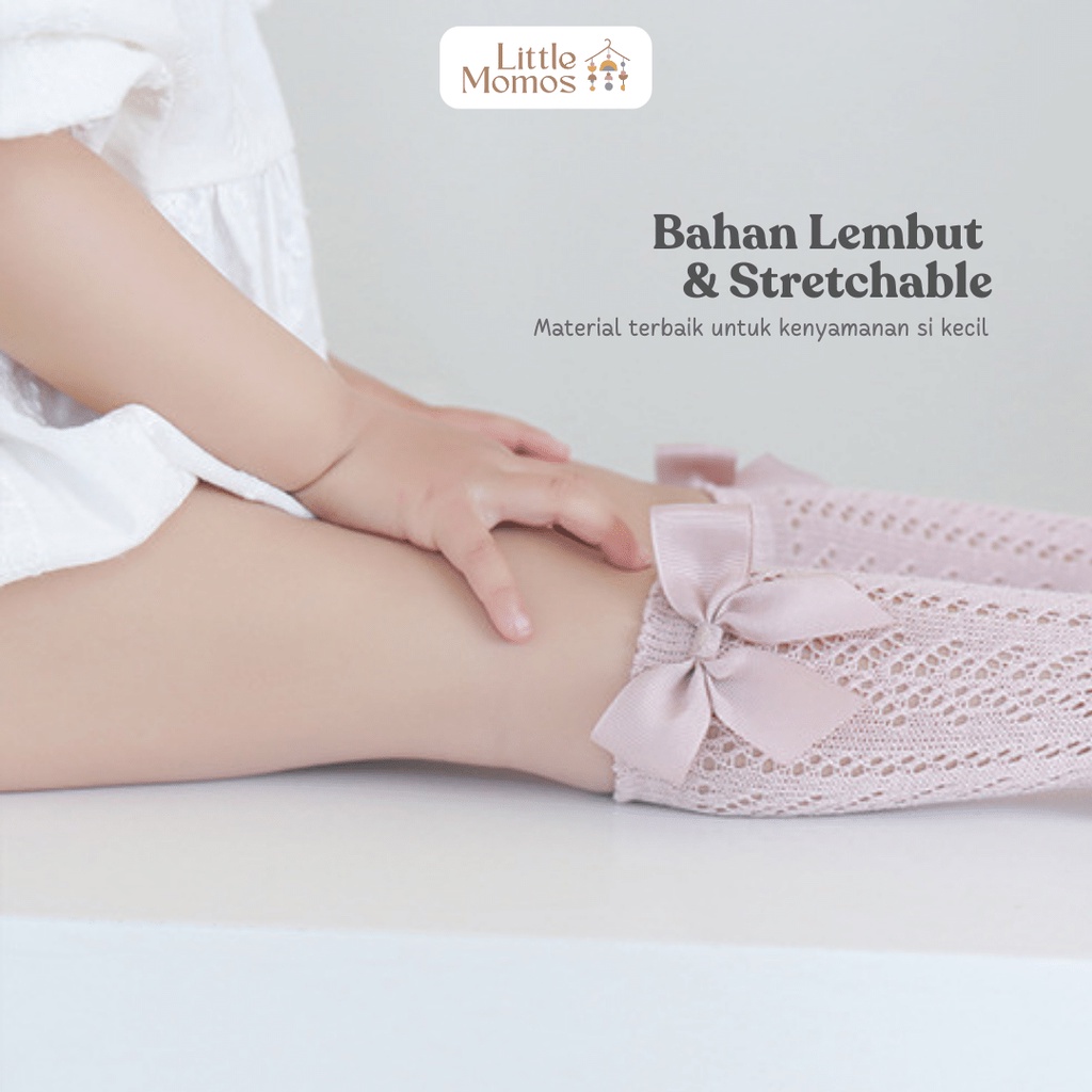 Little Momos Kaos Kaki Panjang Anak Bayi Pita 0-1 Tahun / Kaos Kaki Lace Anak Bayi