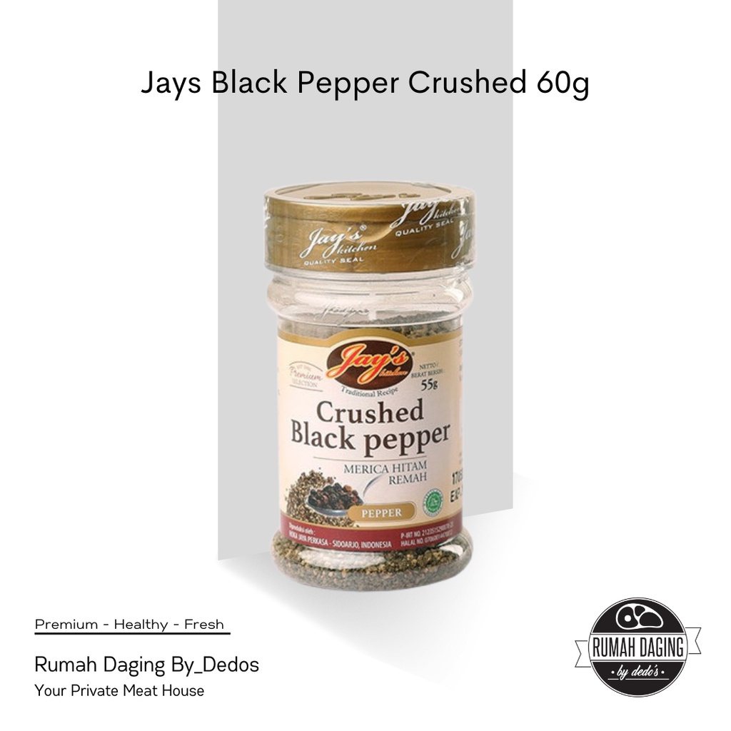 

JAYS BLACK PEPPER CRUSHED 60g | HERBS BUMBU DAGING SAUS DRESSING REMPAH