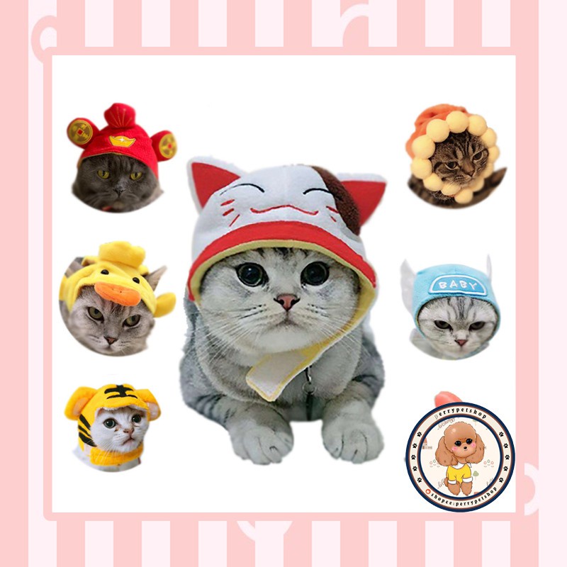 Topi Aneka Motif Untuk Aksesoris Anjing dan Kucing