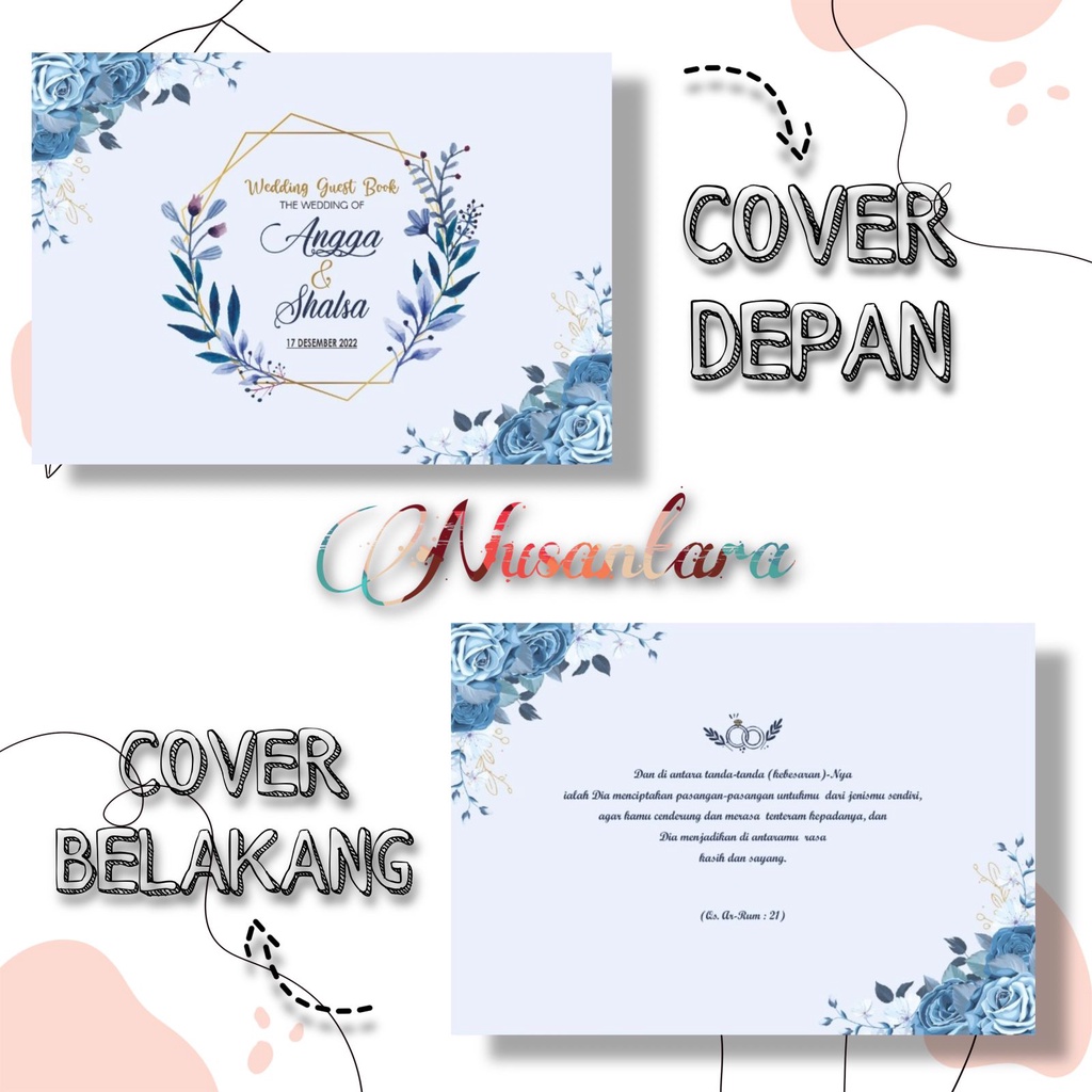 

Buku tamu pernikahan custom nama / Wedding guest book
