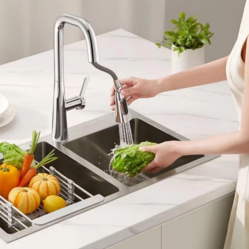 Mijia Pull-out Kitchen Faucet S1 Double Water Brush Keran Kran Air