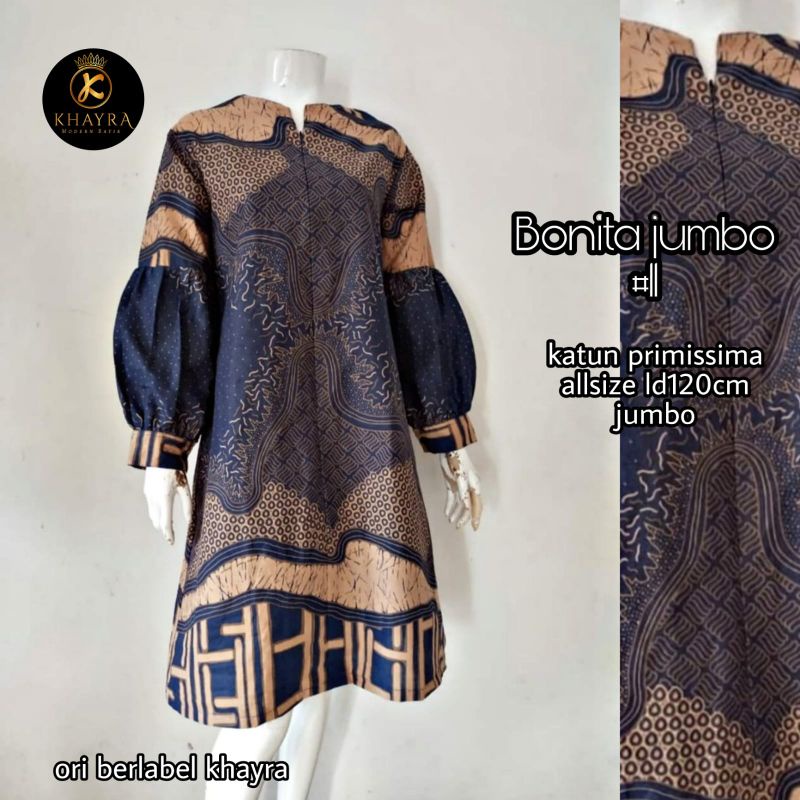Tunik batik jumbo lengan balon