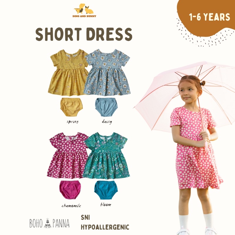 DINOANDBUNNY - SHORT DRESS BOHOPANNA - Dress Anak Perempuan