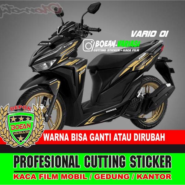 Cutting Sticker Vario 150 Variob125 Gold Hitam Merah
