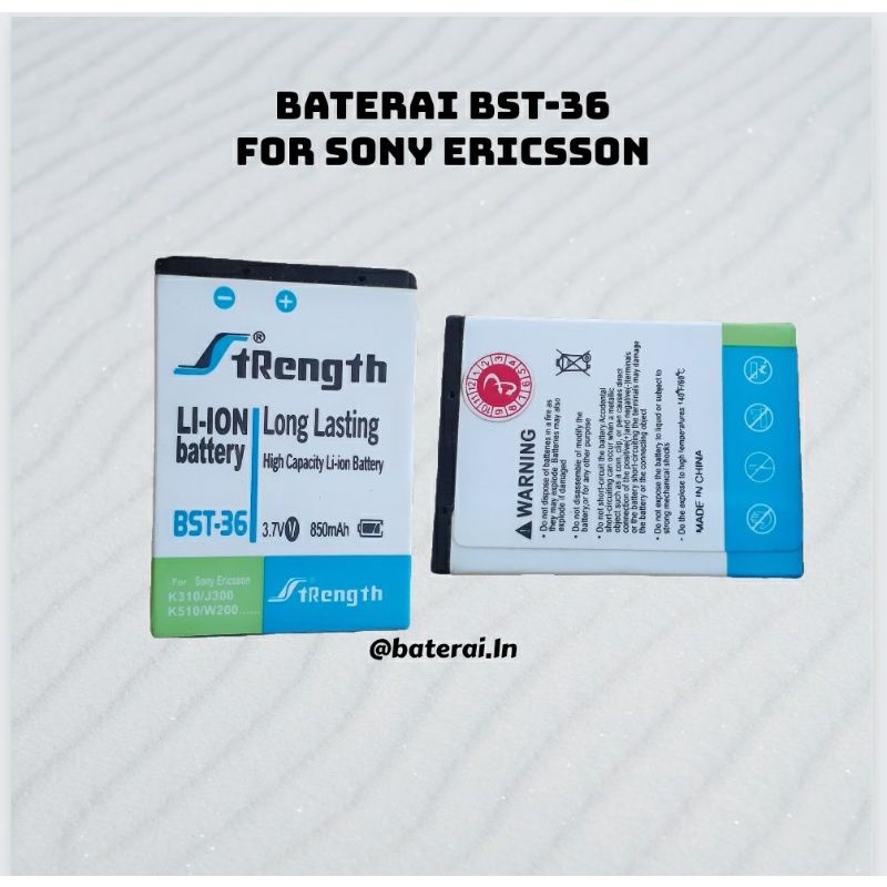 Baterai sony BST-36 untuk Sony Ericsson J300 K510i Z550a K310 J300C X0001 Z550C K320 K310i K310c K51