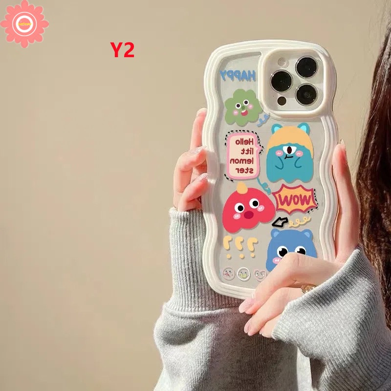 Soft Case TPU Motif Kartun Monster Untuk Oppo A17 A15 A54 A16 A57 2022 A7 A1K A17k Reno 5 6 7 8 4F 4Lite A5s A16s A12 A3s A11K A15s A33 A33 A52 2020