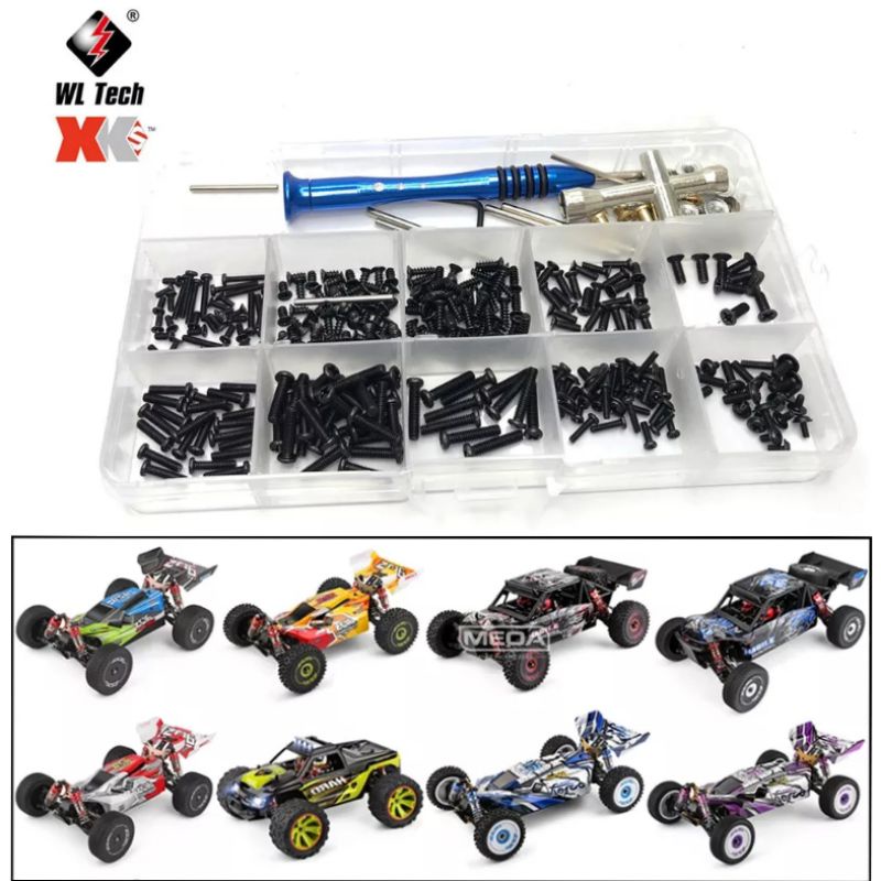WLtoys 144001 124016 124017 124018 124019 lM2 M2.5 M3 Screw Fastener Kit Box Cross Sleeve RC Car