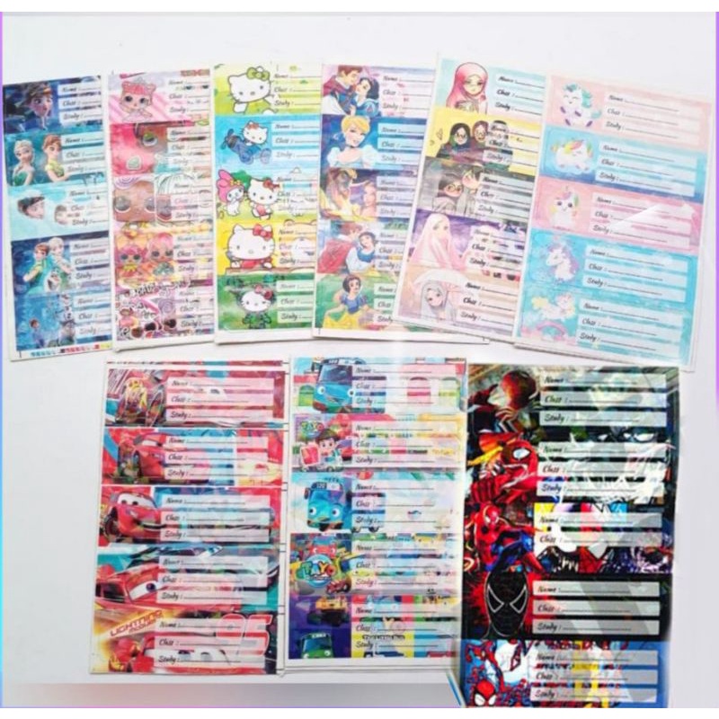 

Stiker Nama Pelajaran Anak Karakter / Stiker Buku Anak SD Dan TK