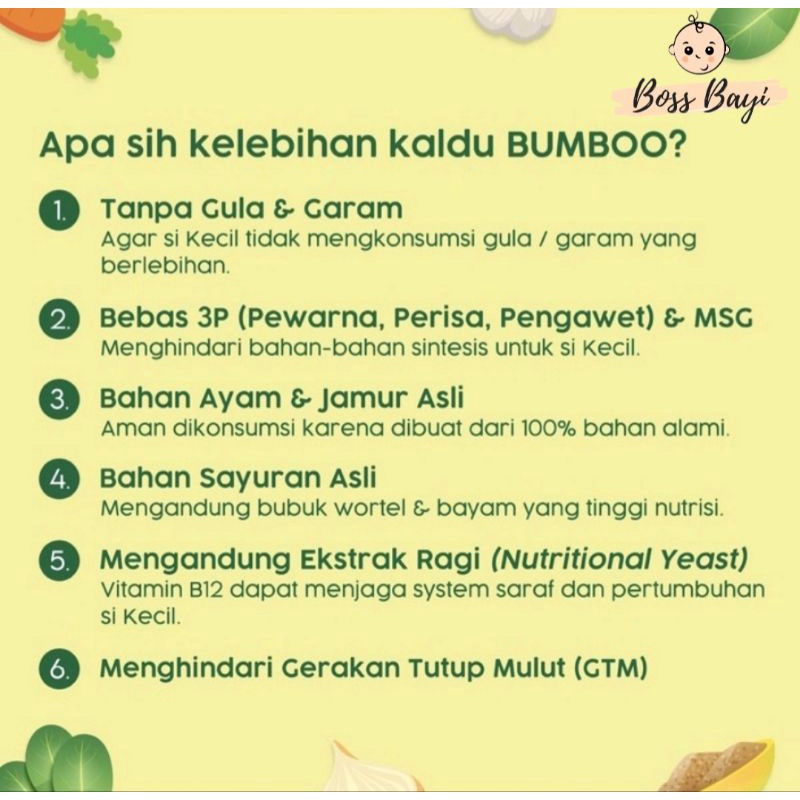 BUMBOO - Kaldu Bubuk Bahan Alami Tanpa MSG, Gula, Garam, 100% Asli Ayam/Jamur/Sapi/Ati Ayam/Teri cocok untuk MPASI