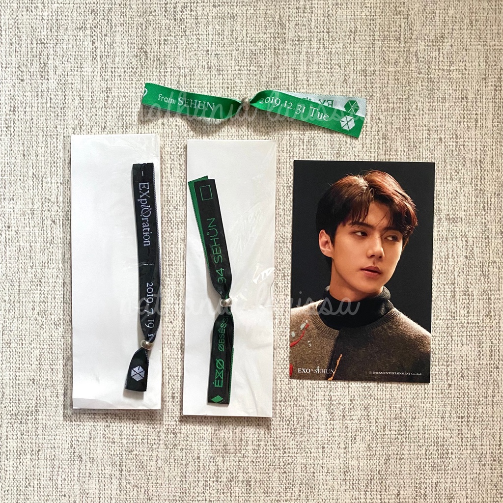 EXO Sehun Fabric Bracelet Exploration dot Concert Obsession Universe Photo Photocard PC