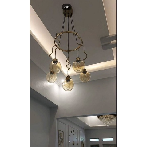 EGLARE JOLIET LAMPU GANTUNG HIAS 6L BRASS/AMBER/ACE PENDANT LAMP JOLIET 6L BRASS/AMBER/ACE LAMPU CEILING VODI/ LAMPU RUANG TAMU/LAMPU RUANG MAKAN/LAMPU AULA/LOBBY MEWAH