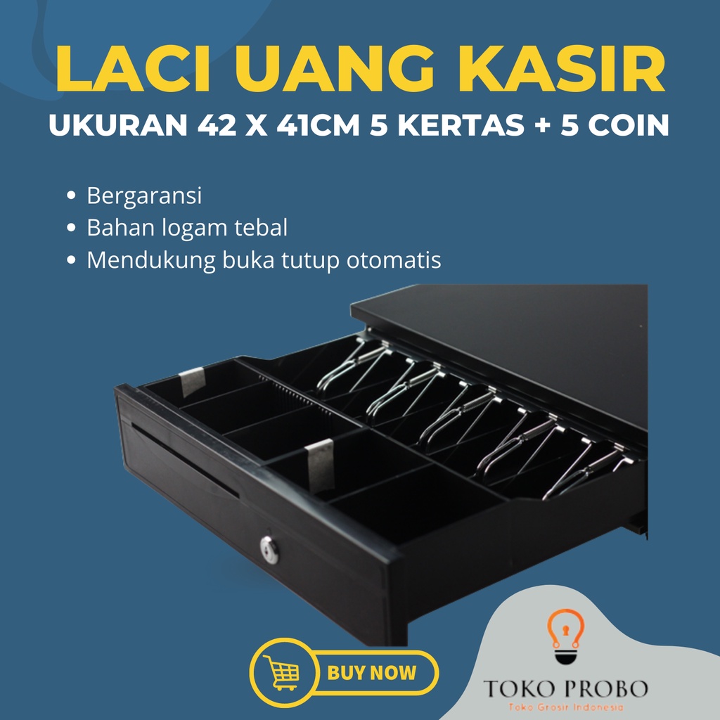 Promo Cuci Gudang Cash Drawer Laci Uang Kasir Toko Mini Market  42x41CM 5K5C RJ11