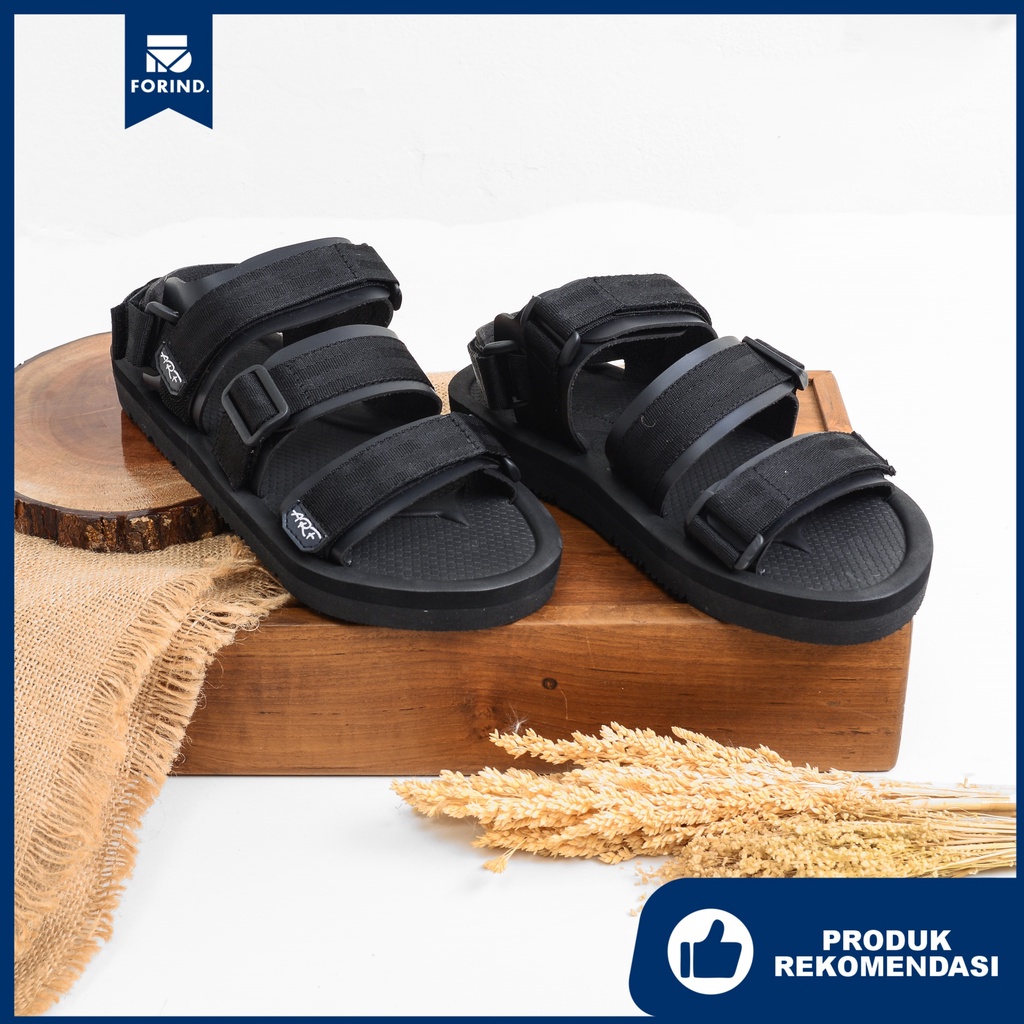 Delta Black | Sendal Gunung Original Black Santai Kasual Pria/Cowok - Sandal Footwear | FORIND ARF