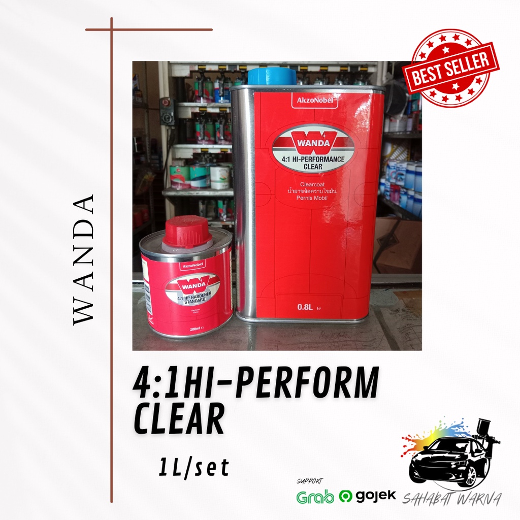 Clear Wanda 4:1 Hi Perform - 1Lset/Pernis Motor/Pernis Mobil PU Sikkens Akzonobel