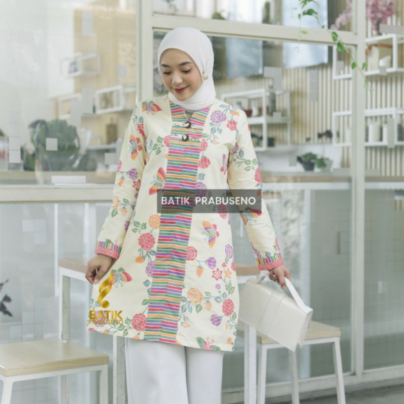 Asmara Tunik Original Eksklusif Batik Wanita Prabuseno Bahan Katun Printing Premium Halus Adem Lapis