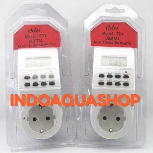 Timer Listrik 24 Jam Digital HELES / Stop Kontak Timer / Colokan Timer