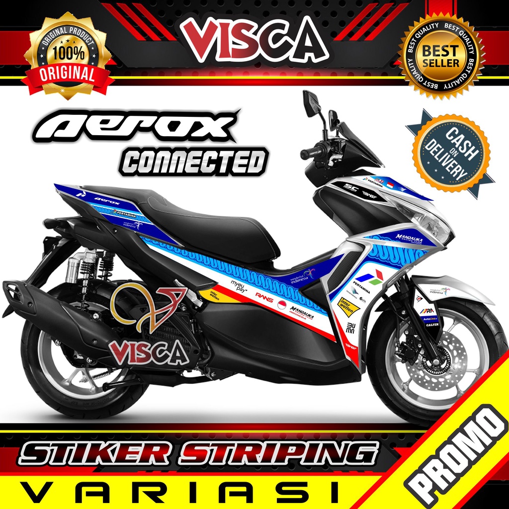 Striping Aerox 155 Connected - Stiker Sticker Striping Variasi Lis Yamaha Aerox 155 Connected - Stri
