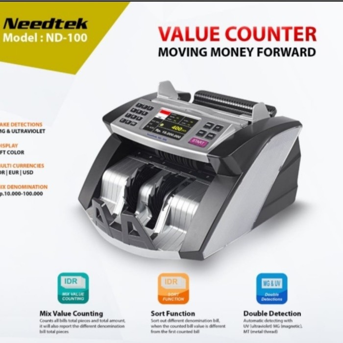 

Mesin Hitung Uang NEEDTEK ND-100 VALUE COUNTING / Money Bill ND100