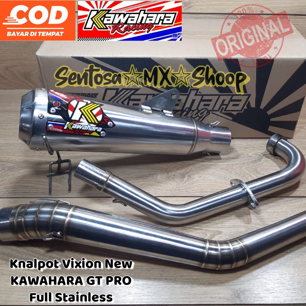 [ VIXION NEW NVL / KS / ADVANCE ] KNALPOT RACING KAWAHARA GT PRO FULL SYSTEM STAINLESS 100% ORIGINAL
