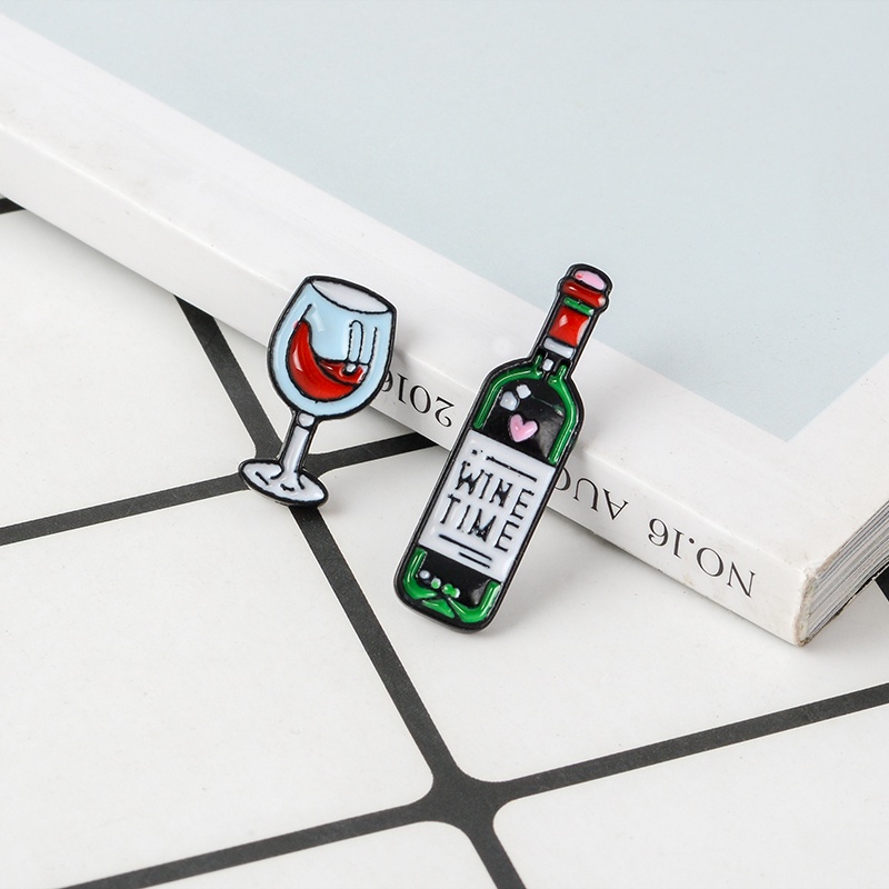 Bros Pin Mini Desain Gelas Wine Untuk Aksesoris Pakaian