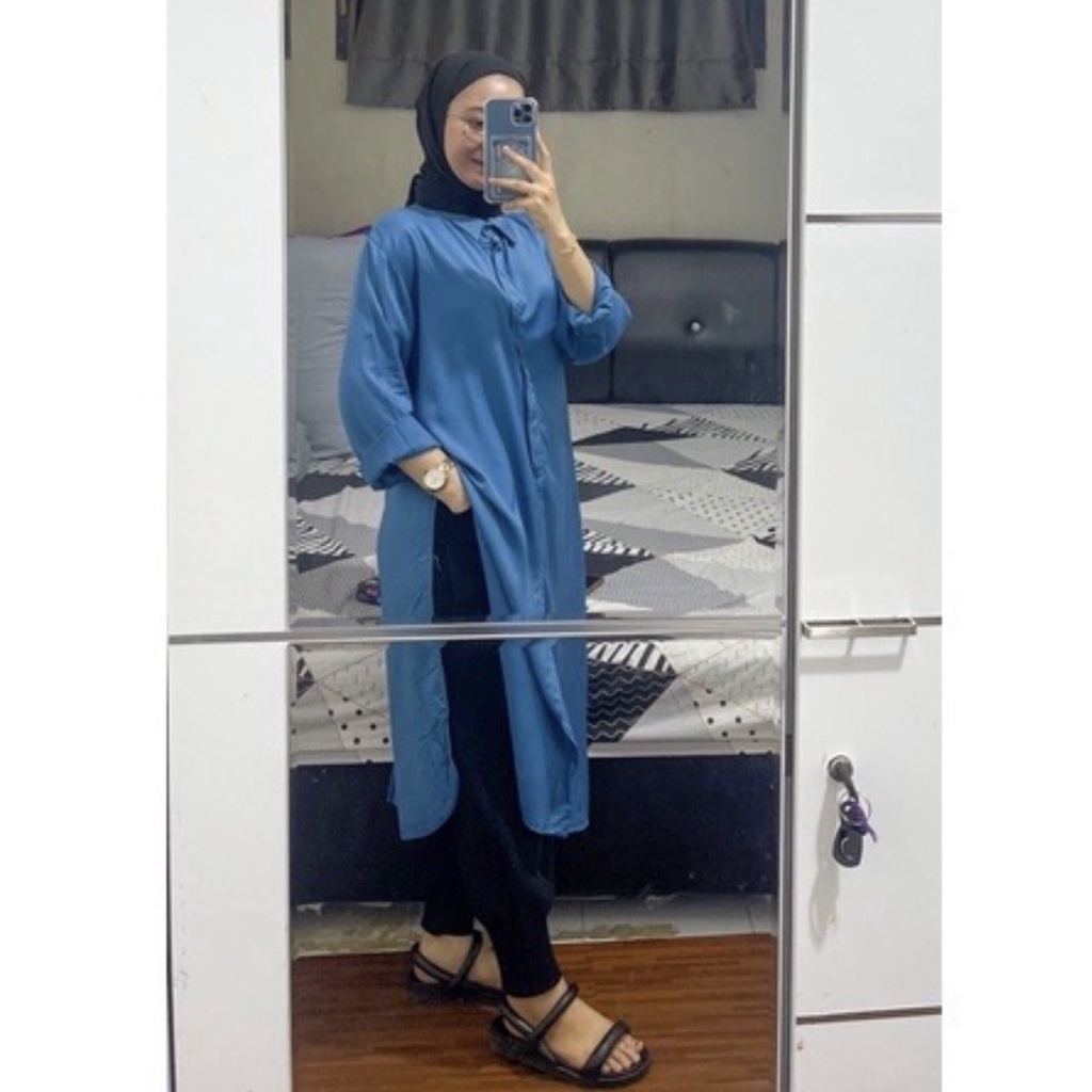 Marsya Tunik Rayon Polos Rayon Twill Kemeja Tunik Polos LD 120 by DAZPROJECT