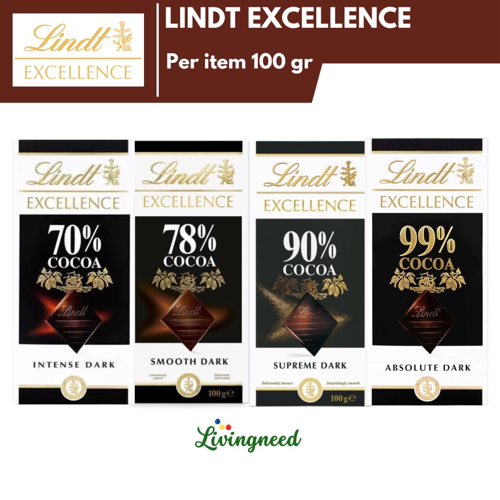 

Lindt Excellence Chocolate Bar 100gr Coklat import