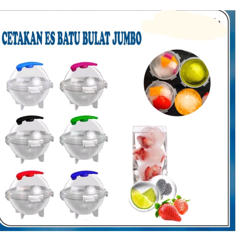 Cetakan Es Batu Model Bulat Jumbo / Tempat Cetak Puding Agar Jelly Cokelat Gelatin / Round Ball Ice Maker Baki Freezer Bar Pesta Kristal