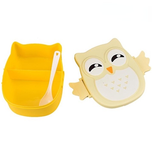 Kotak Makan bento Bentuk Burung Hantu Lucu Bahan Plastik