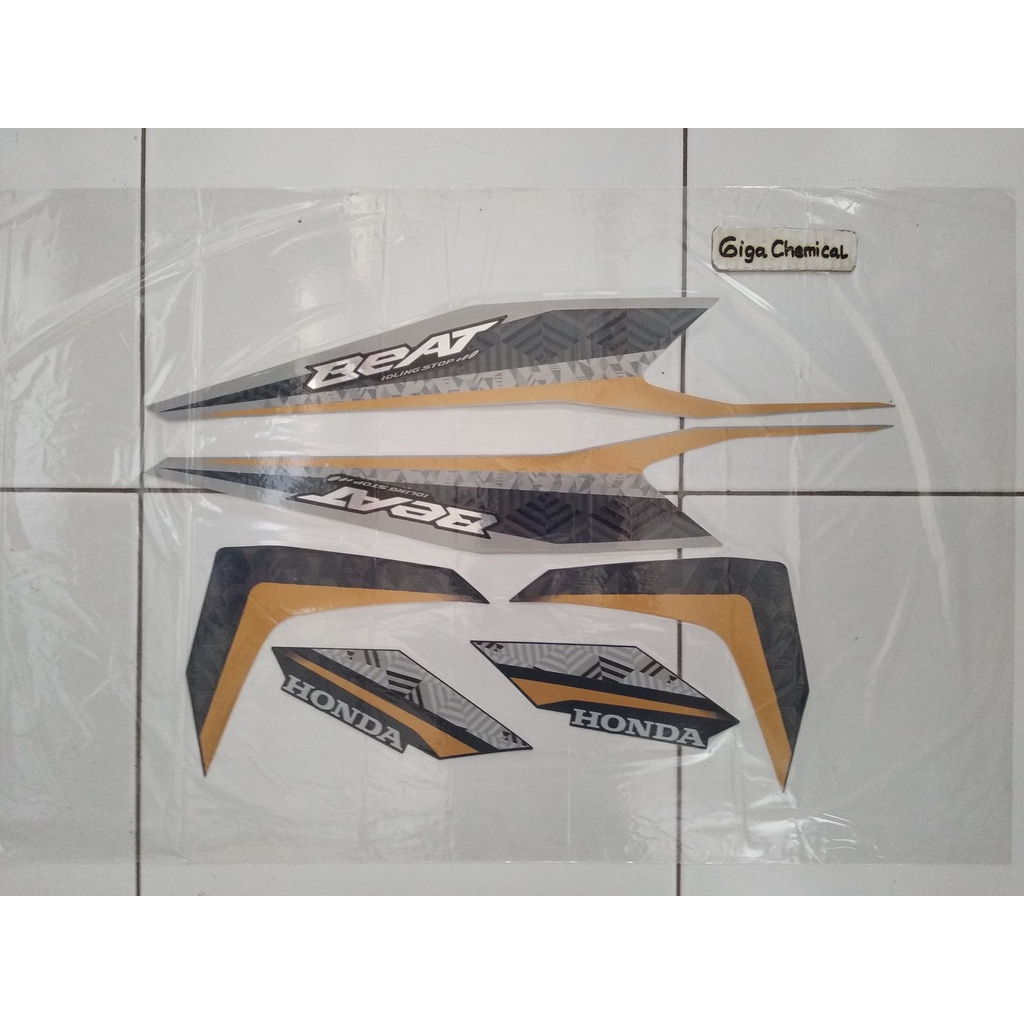Striping Sticker Lis Honda Beat Idling Stop 2020 2021 Silver Biru Original