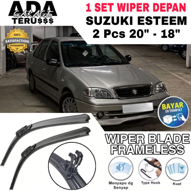 Wiper Frameless Mobil Esteem Suzuki Sepasang 2 Pcs Karet Wiper Kaca Depan Mobil
