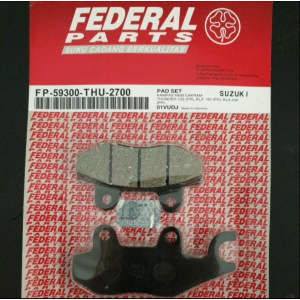 Kampas Rem Cakram Discpad Depan Thunder 125 Federal