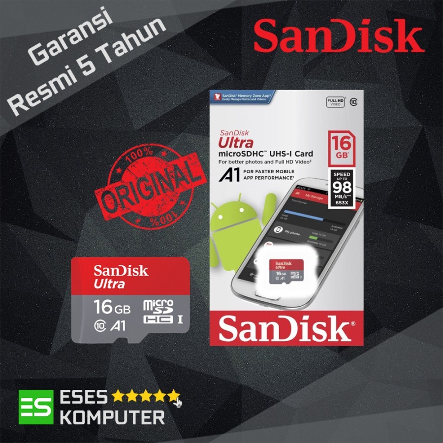 Micro SD Card SanDisk A1 Ultra 120MB/S Class 10 UHS-1 MicroSD Original