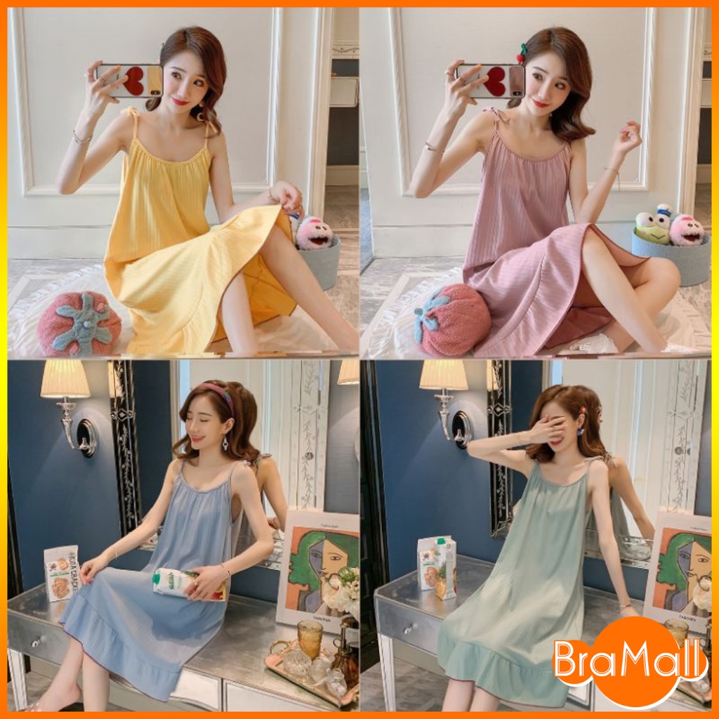 【 Bra Mall 】BM-315 Daster Import Korea Daster murah Tali Satu Baju Tidur Wanita