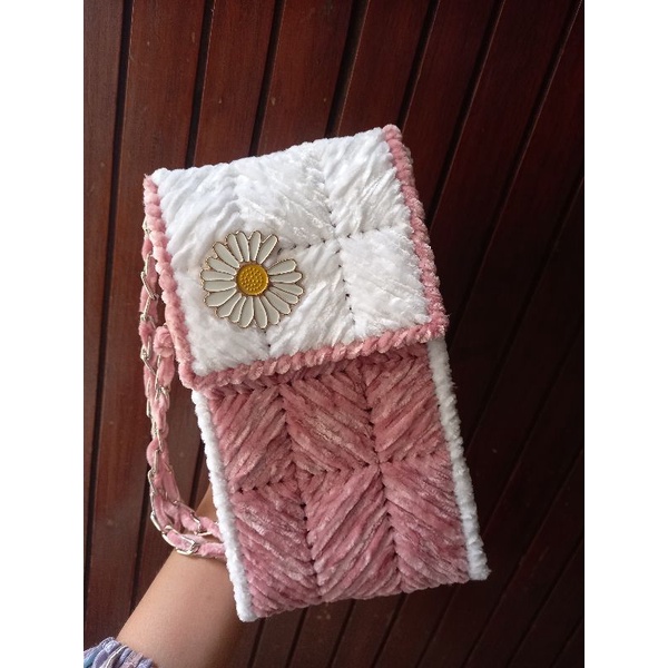 Phone Bag Plastic-Daisy (PlastikCanvas)
