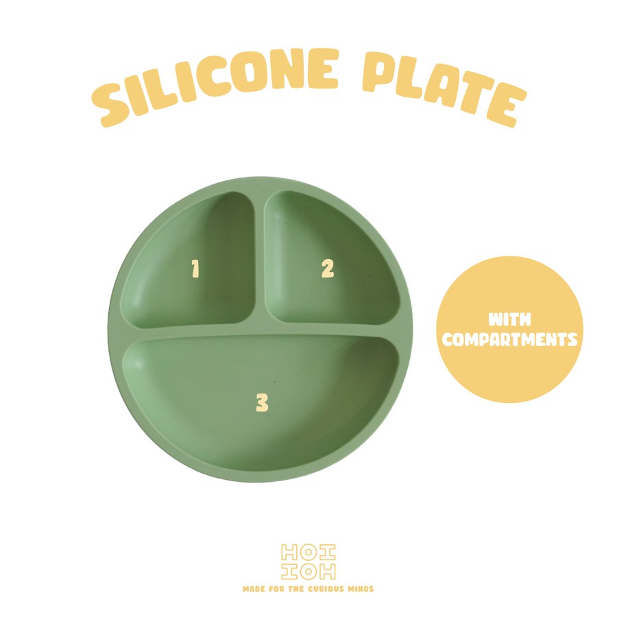 HOI HOI Baby Silicone Plate / Piring Makan Bayi Silikon