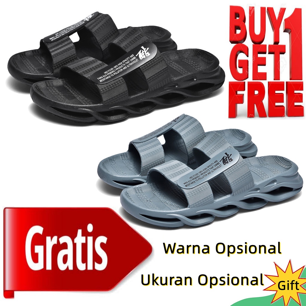 ✨ Buy1 Get1 FREE✨ Sendal Pria-Sandal Gunung Pria-Sandal Sendal Slide Pria-Ant Licin - Rekreasi Luar Ruangan - Sol Udara - Sol Gelombang - Ringan Dan Nyaman -Sendal Pria Casual Sendal Cowok Kekinian Sendal Fashion Pria Sendal Kasua Pria