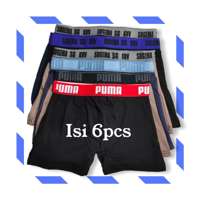 celana dalam pria boxer 6pcs premium smealess