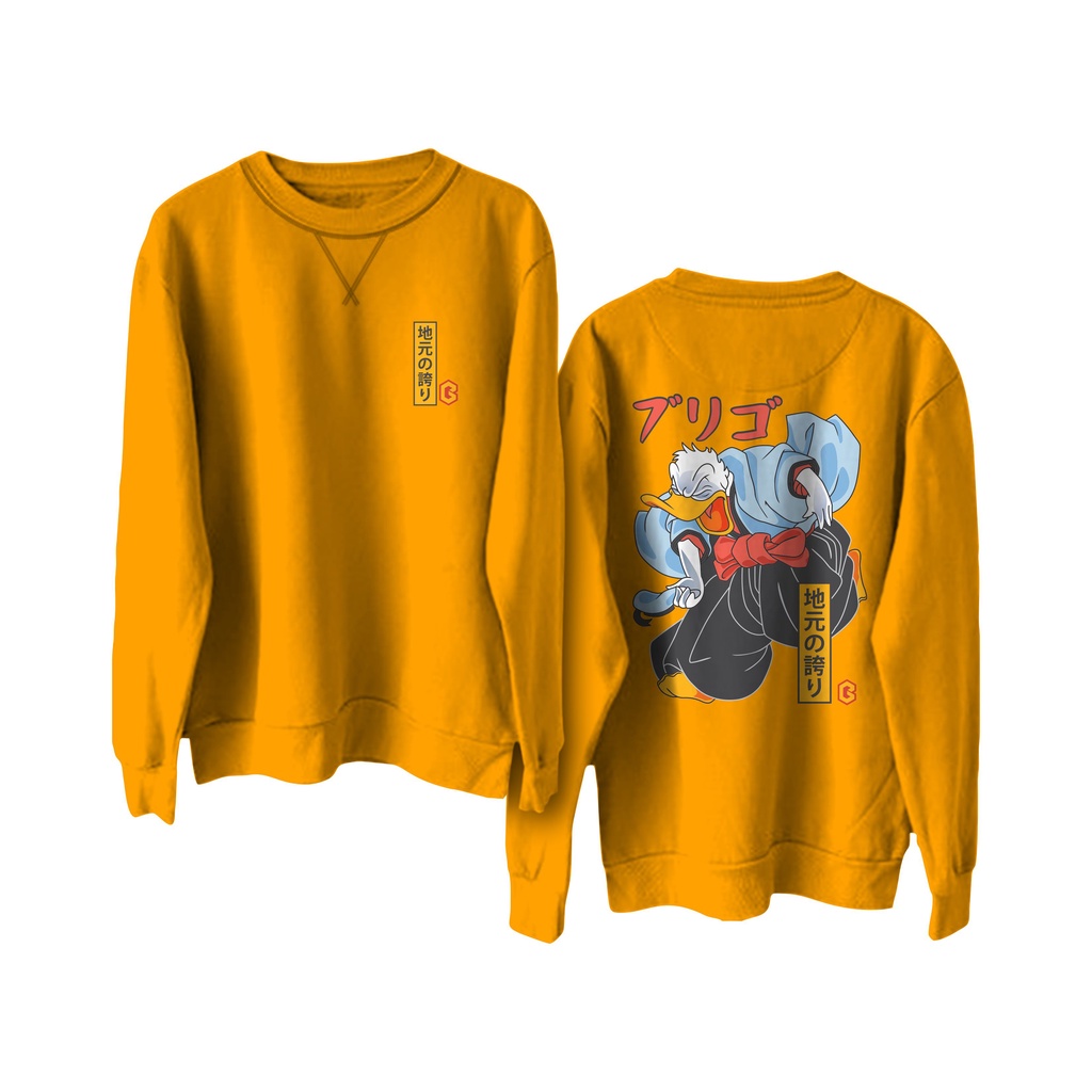 Sweater Crewneck Polos BRIGO Sablon DTF Fleece Cotton II BRIGO Basic Sweatshirt  DONALD DUCK II M-XXL (Pria &amp; Wanita) Free stiker&amp;Gantungan Kunci